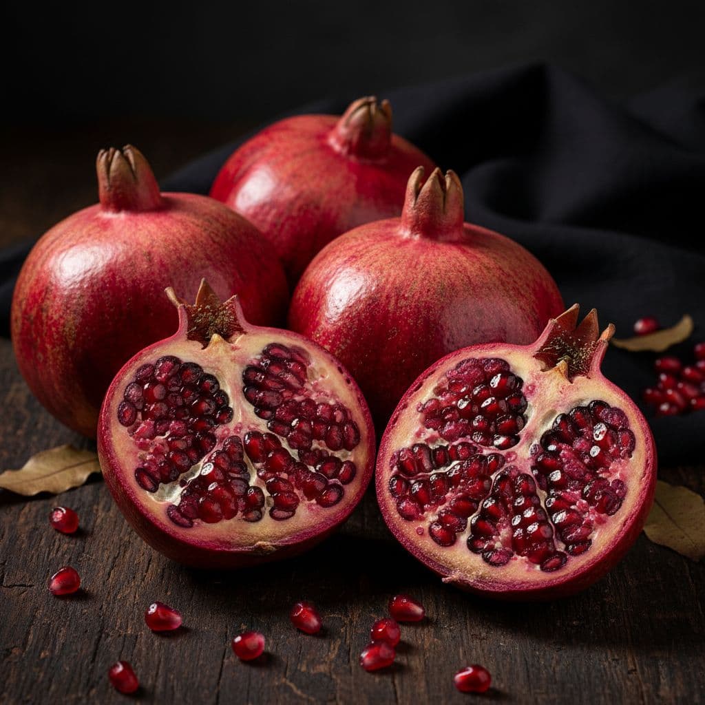 Harvested pomegranates